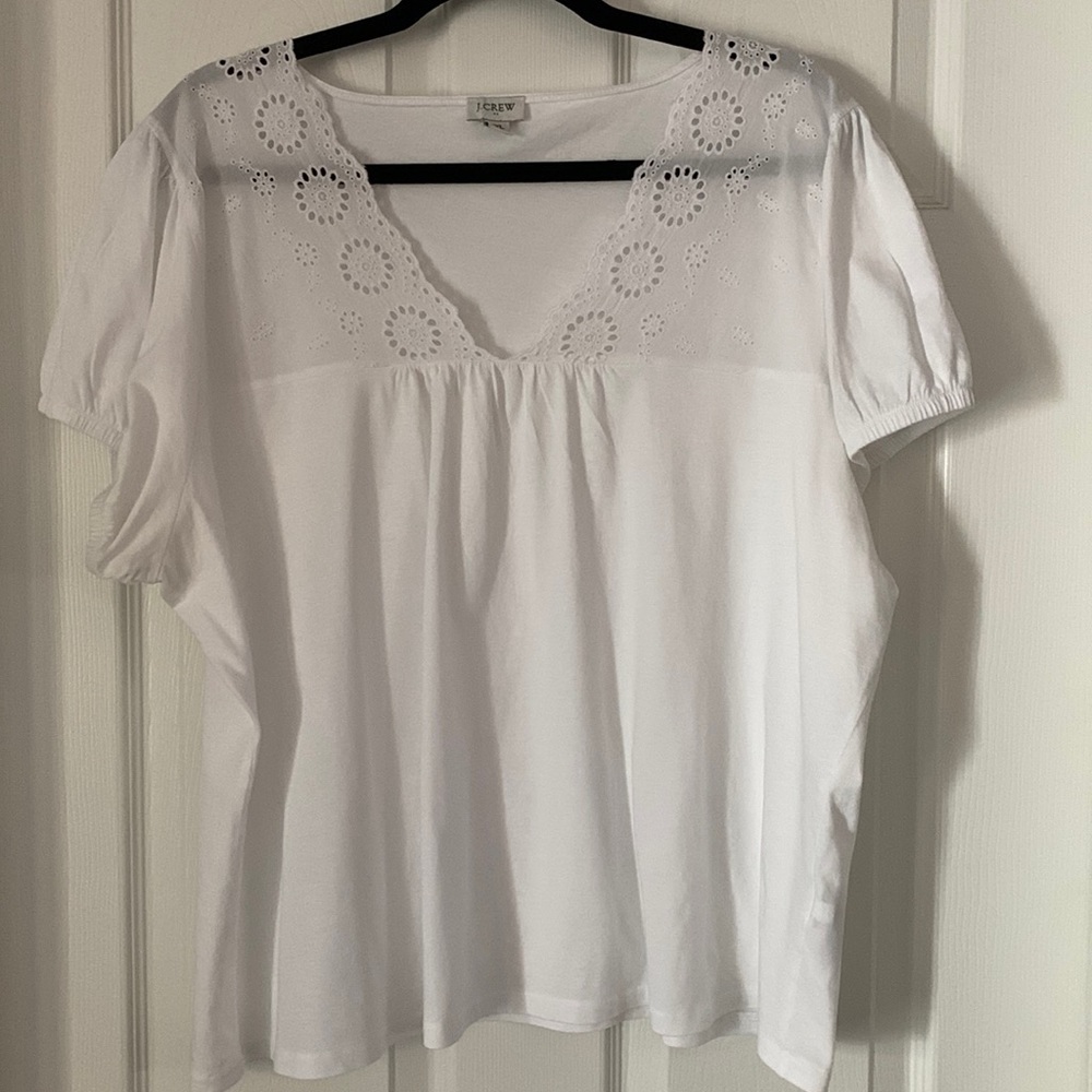 J.Crew Eyelet Trim Top